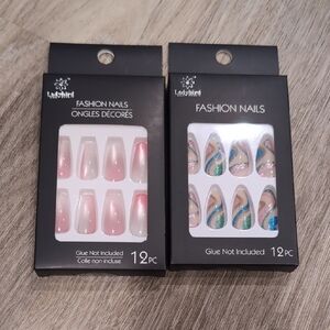 Luluheart Fashion Nail Set with Pink and Blue Accents